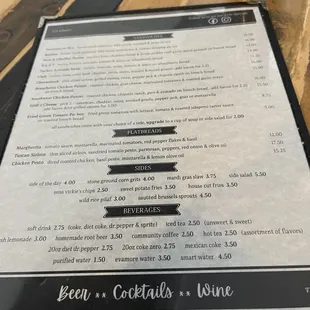 menu