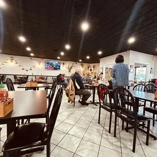 people sitting at tables