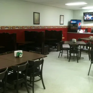 Recently expanded dining room.