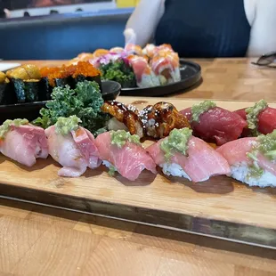 sushi, food, sashimi, sushi and sashimi