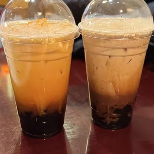 Thai Iced Tea and ice Vietnamese Iced Coffee with Condensed Milk