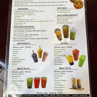 Drink Menu and specials