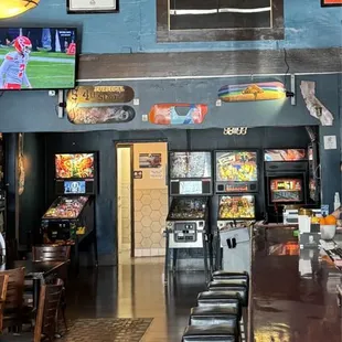 3 pinball machines: Godzilla, Jurassic Park, The Simpsons