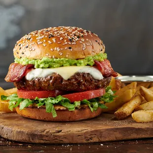 a burger and fries