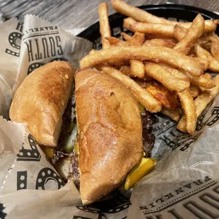 Double Burger and Fries