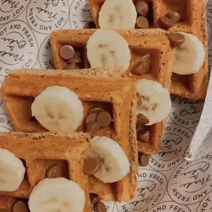 Protein waffles! Available with toppings of your choice :)