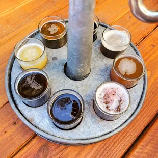six different types of beer