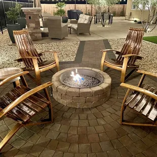 Gas fire pit and pavers