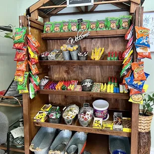 a display of snacks