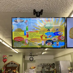 Menu with so many delicious items to choose from !