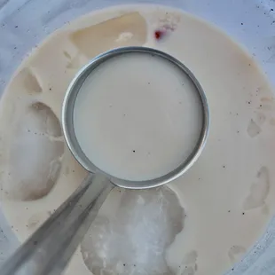 Horchata with strawberries