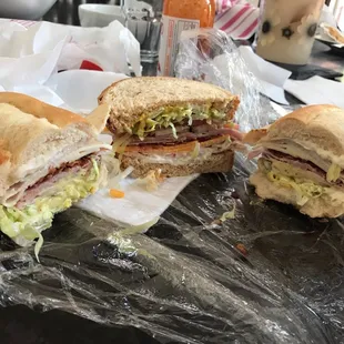 a sandwich cut in half