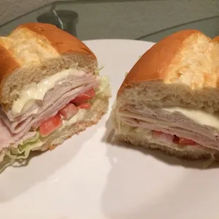 Delicious turkey and provolone sandwich