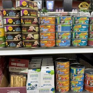 a variety of dog food