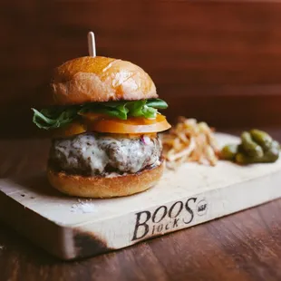 Grass fed beef Burger on house-made Brioche bun