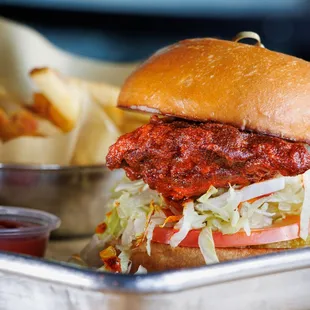 Nashville Style Hot Chicken Sandwich - not for the faint of heart!