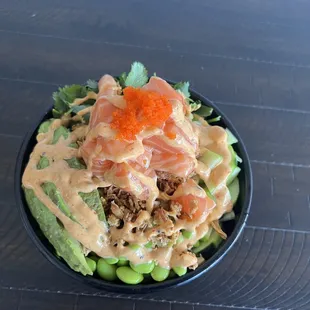 Kelly poke bowl with Fresh Salmon