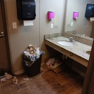 Can't even get the bathroom clean up. Lazy...is the answer to this place laziness.