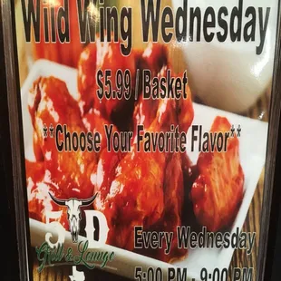 Table top Wednesday advertisement