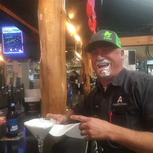 a man with face paint on his face