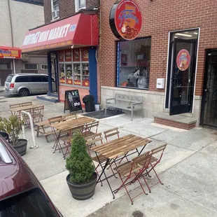 We offer outdoor seating