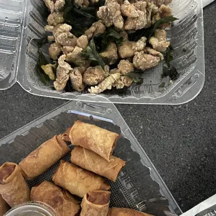 Salt &amp; Black Pepper Chicken  Egg Rolls