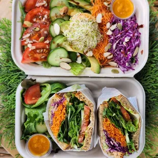 vegan salad / Vegetarian sandwich