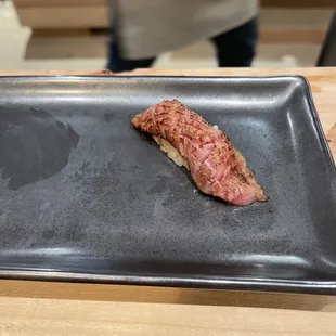 Medium rare wagyu nigiri