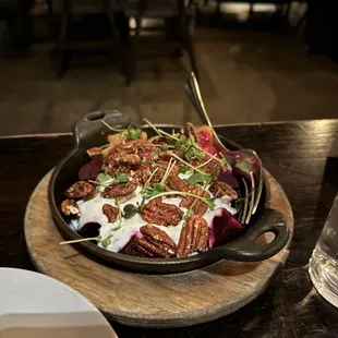 Beets and pecan side dish