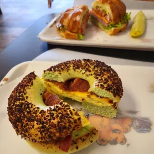 Spinach parmesan bagel