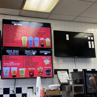 menus on the wall
