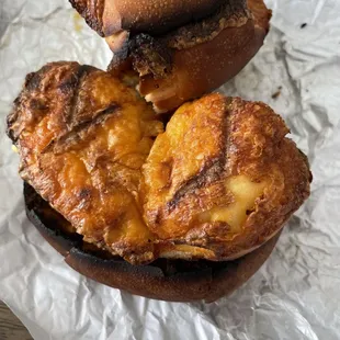 Burnt breakfast bagel :(