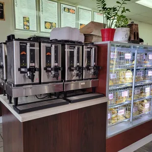 Coffee stations and bagels