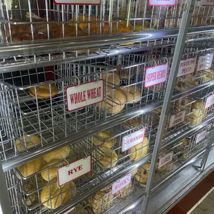 Some of their large bagel selection