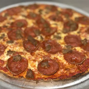 Thin crust tavern style pizza