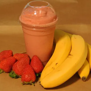 One of our amazing smoothies!  #smoothie #banana #strawberry #huntingtonbeachfoodie