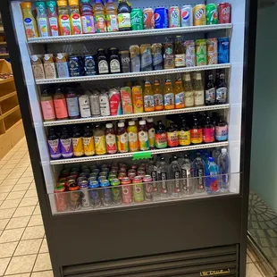 a display of beverages