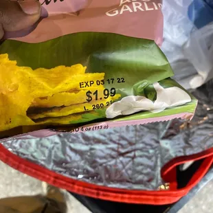 Chips that cost $2.50. No where else on the bags says a different price than the listed 1.99