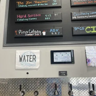 Close up of the beer wall