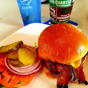 Bacon cheddar cheeseburger with such fresh toppings! It was great!
