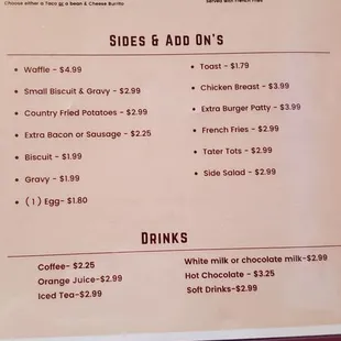 menu
