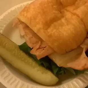 half a turkey and swiss croissant