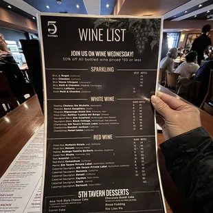 wine list