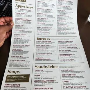 Great menu with lots of variety