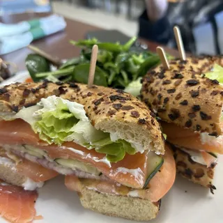 Salmon Bagel Sandwich