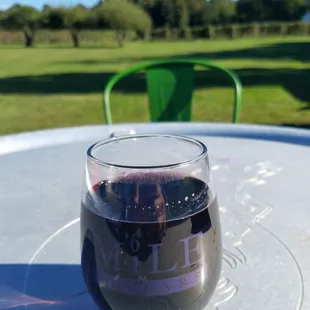 Glass of merlot