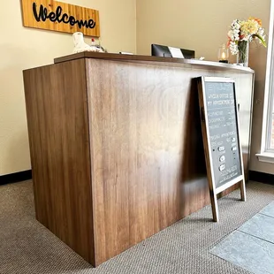 a reception desk