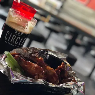 Bourbon glaze wings