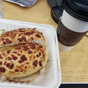 Chipotle Chicken Sandwich and a Turtle Mocha (not free) for my drink. So good!!!!