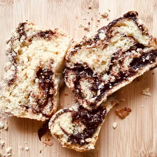 Classic Chocolate Babka with a flavorful pecan crumble topping.